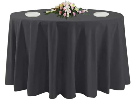 Linen, black, round, 120