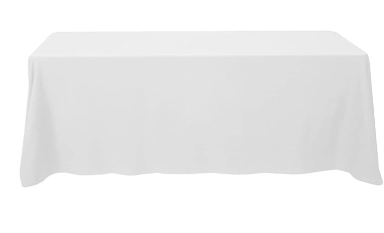 Linen, white, rectangle, 90